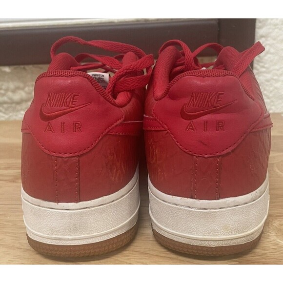 Nike Air Force 1 Low University Red Gum White Youth Boy's 7 Model # 596728-611 - Picture 9 of 15